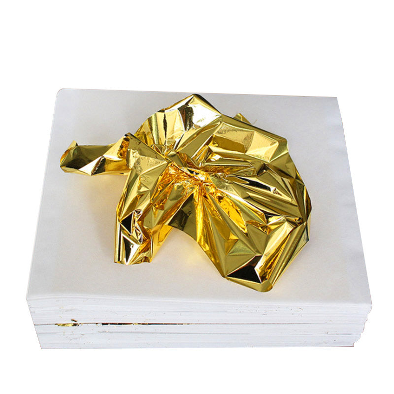 High Quality 100 Sheets Of 9x9cm Gold Foil Paper Silver Foil Paper Crystal Mud