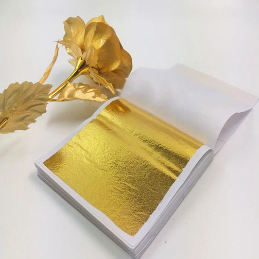 High Quality 100 Sheets Of 9x9cm Gold Foil Paper Silver Foil Paper Crystal Mud