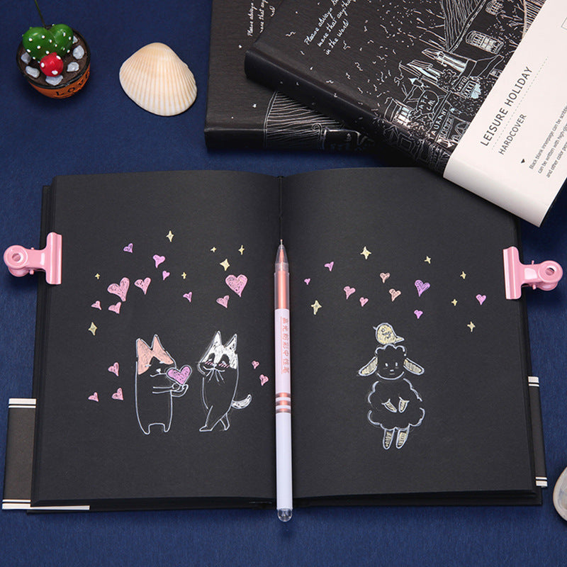 Diary Hardcover With Blank Black Paper Inside Pages