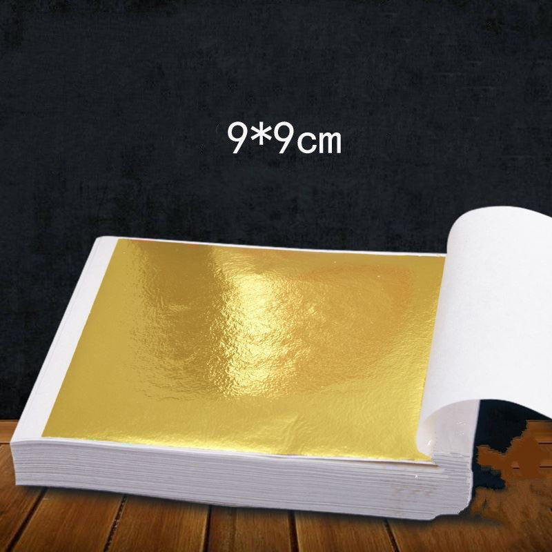 High Quality 100 Sheets Of 9x9cm Gold Foil Paper Silver Foil Paper Crystal Mud